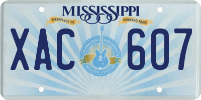 MS license plate XAC607