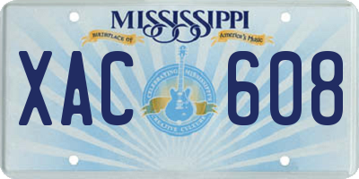MS license plate XAC608