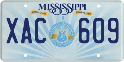 MS license plate XAC609