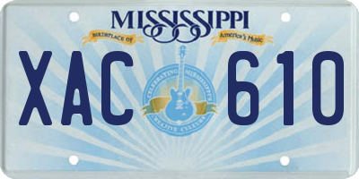 MS license plate XAC610