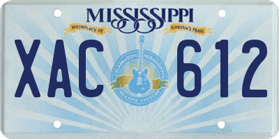 MS license plate XAC612