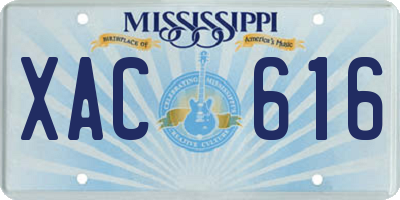 MS license plate XAC616