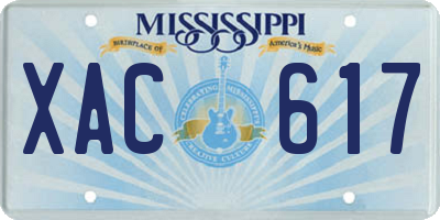 MS license plate XAC617