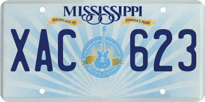 MS license plate XAC623