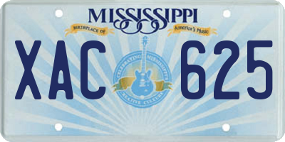 MS license plate XAC625