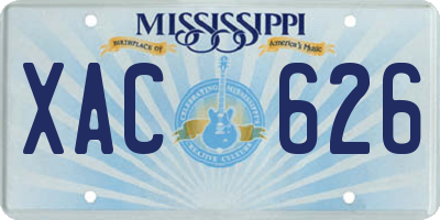 MS license plate XAC626