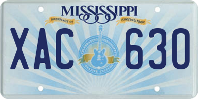 MS license plate XAC630