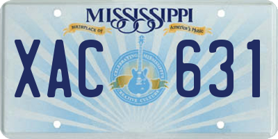 MS license plate XAC631
