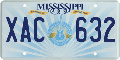 MS license plate XAC632
