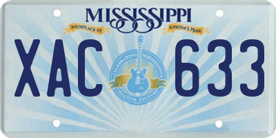 MS license plate XAC633