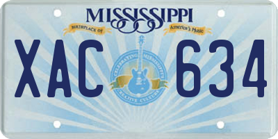 MS license plate XAC634