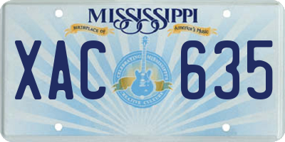 MS license plate XAC635