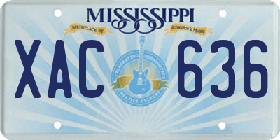 MS license plate XAC636