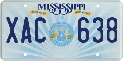 MS license plate XAC638