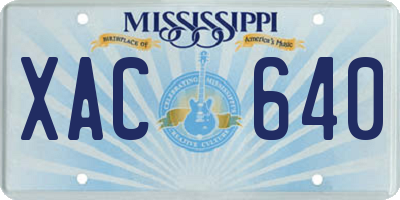 MS license plate XAC640