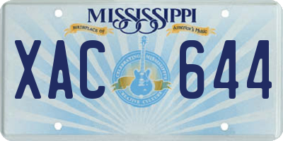 MS license plate XAC644