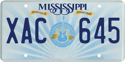 MS license plate XAC645