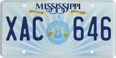 MS license plate XAC646