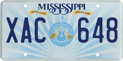 MS license plate XAC648