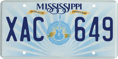 MS license plate XAC649