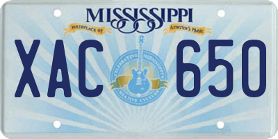 MS license plate XAC650