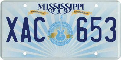 MS license plate XAC653