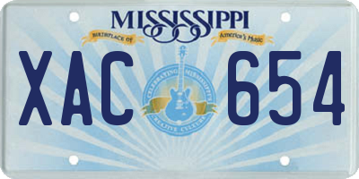 MS license plate XAC654