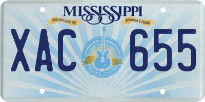MS license plate XAC655