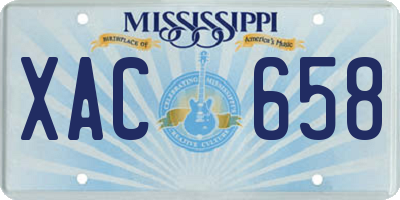 MS license plate XAC658