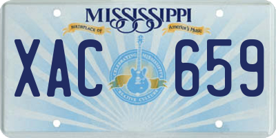 MS license plate XAC659
