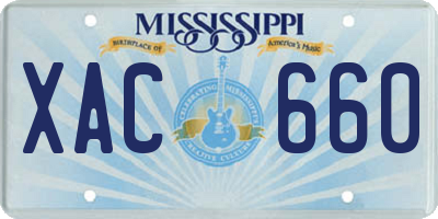 MS license plate XAC660