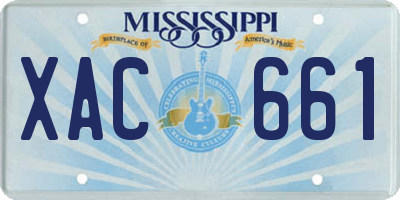 MS license plate XAC661