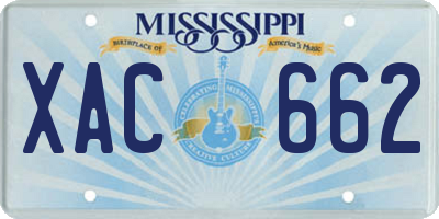 MS license plate XAC662