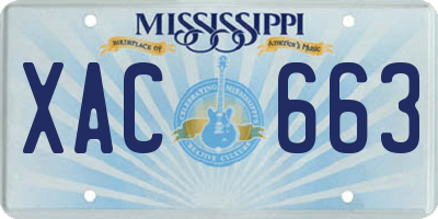 MS license plate XAC663