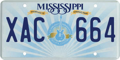 MS license plate XAC664