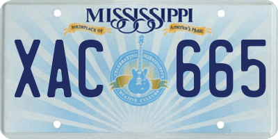 MS license plate XAC665