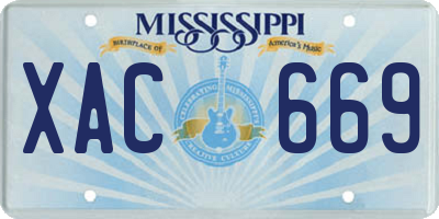 MS license plate XAC669