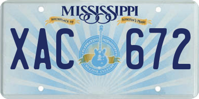 MS license plate XAC672
