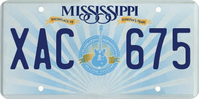 MS license plate XAC675