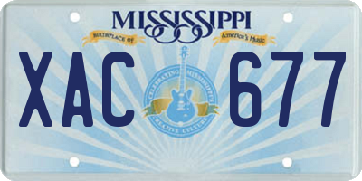 MS license plate XAC677