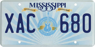 MS license plate XAC680