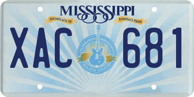 MS license plate XAC681