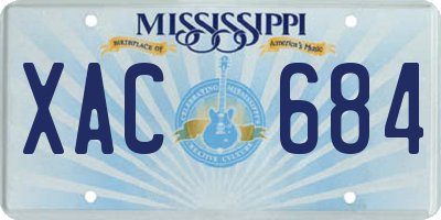 MS license plate XAC684