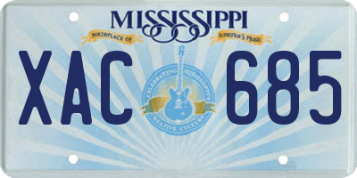 MS license plate XAC685