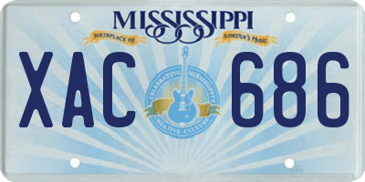 MS license plate XAC686