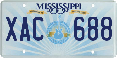 MS license plate XAC688