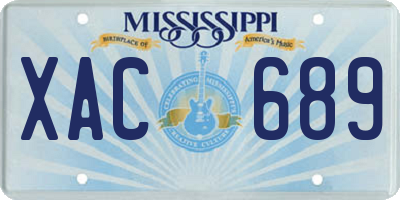 MS license plate XAC689