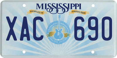 MS license plate XAC690