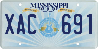 MS license plate XAC691