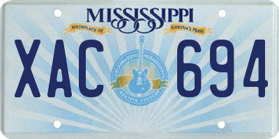 MS license plate XAC694
